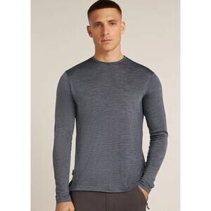 Icebreaker Mens Merino Blend Cool-Lite Sphere Long Sleeve T-Shirt  L Black Gray